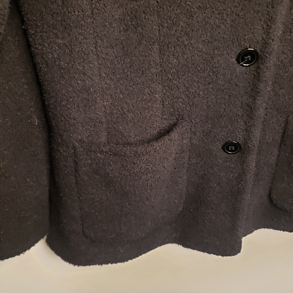 Sandro Paris Vintage Size L Boucle Textured Blazer Coat - Black Pockets - Picture 7 of 13